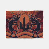 Couverture Polaire Desert Sun Cactus Kokopelli Design Sud-ouest (Devant (Horizontal))
