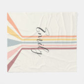 Couverture Polaire Design à rayures de style rétro Pastel (Devant (Horizontal))