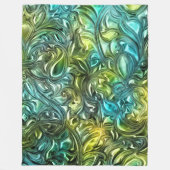 Couverture Polaire Design abstrait bleu et vert (Devant)