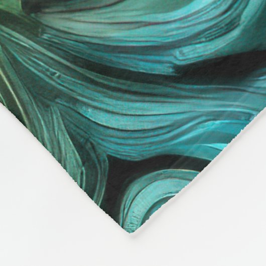 Couverture Polaire Design abstrait bleu et vert (Coin)