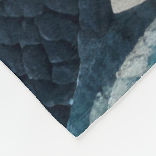 Couverture Polaire Design abstrait en or bleu courbé (Coin)