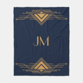 Couverture Polaire Design Art Déco élégant et géométrique or (Devant)