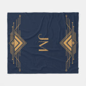 Couverture Polaire Design Art Déco élégant et géométrique or (Devant (Horizontal))