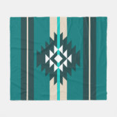 Couverture Polaire Design aztèque en couleur turquoise (Devant (Horizontal))
