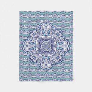 Couverture Polaire Design bleu et blanc