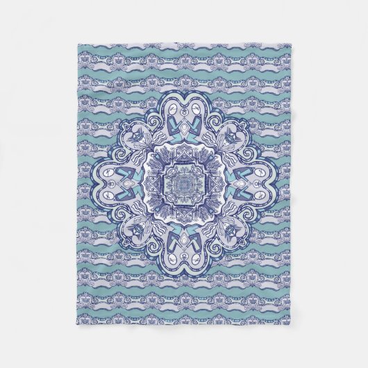 Couverture Polaire Design bleu et blanc (Devant)