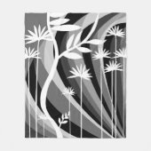 Couverture Polaire Design botanique noir et blanc (Devant)