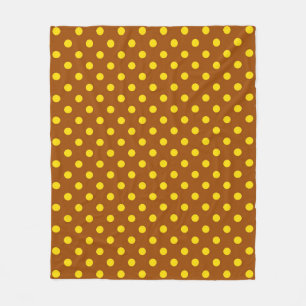 Couverture Polaire Design Brown Pois jaune