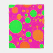 Couverture Polaire Design circulaire néon rose et vert rétro (Devant)