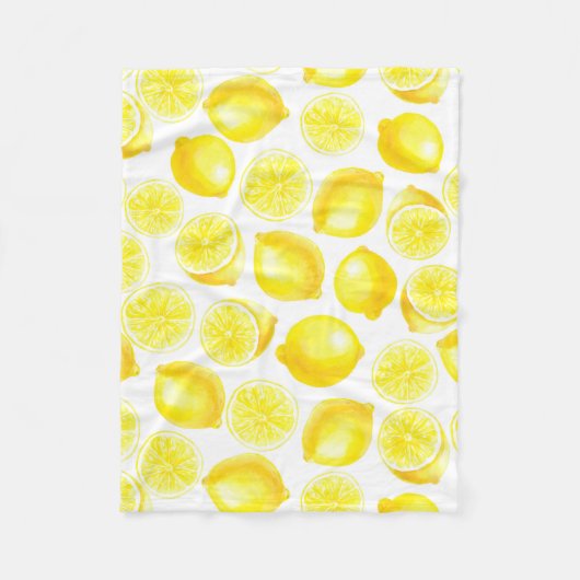 Couverture Polaire Design citrons aquarelle (Devant)