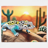 Couverture Polaire Design coloré Gecko Rocks (Devant (Horizontal))