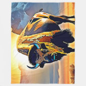 Couverture Polaire Design d'art Sunset Mountain Bison (Devant)