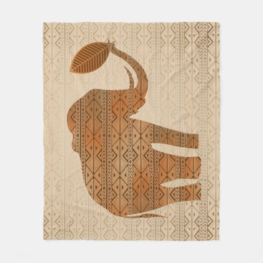 Couverture Polaire Design d'art tribal des éléphants (Devant)