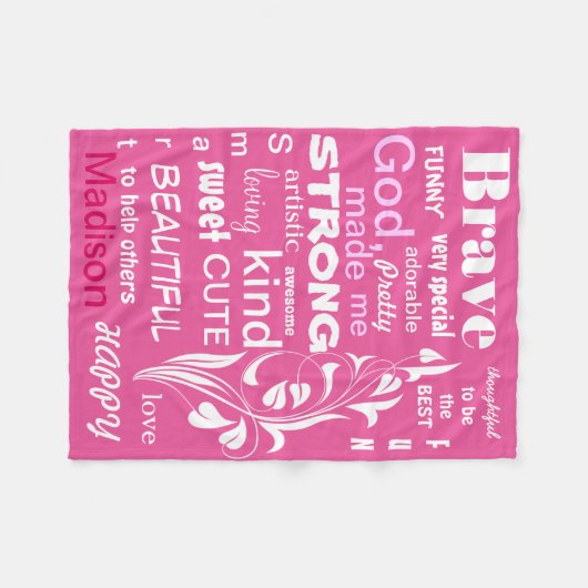 Couverture Polaire Design d'art typographique, Personnaliser pour une (Devant (Horizontal))