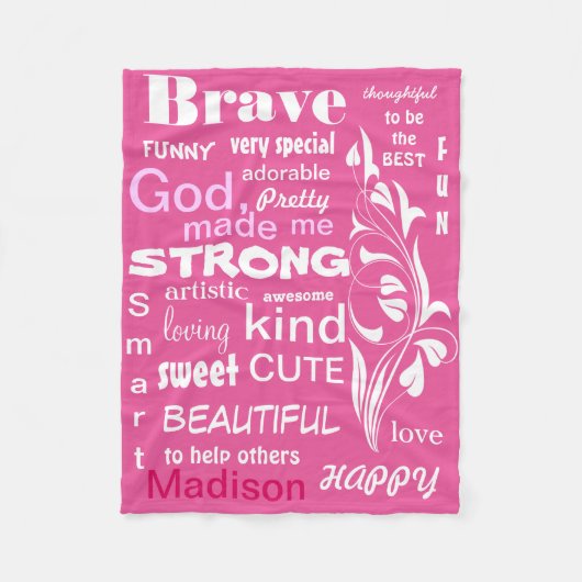 Couverture Polaire Design d'art typographique, Personnaliser pour une (Devant)