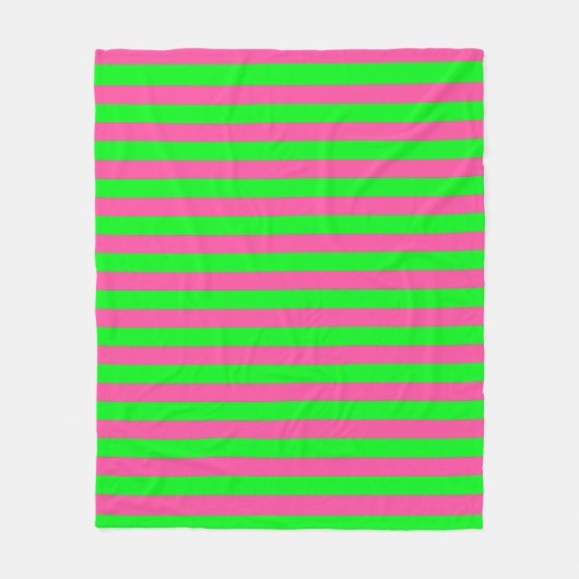 Couverture Polaire Design de bandes rose et verte (Devant)