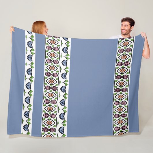 Couverture Polaire Design de coeur bleu (En situation)