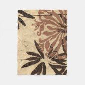Couverture Polaire Design de crayon floral avec Feuilles tawny (Devant)