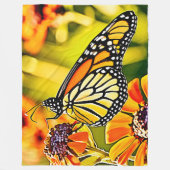 Couverture Polaire Design de fleur de papillon de monarque délicat (Devant)