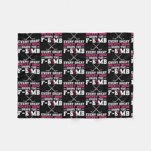Couverture Polaire Design de hockey sur glace pour une maman de hocke (Devant (Horizontal))