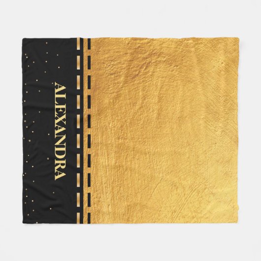Couverture Polaire Design de luxe noir et or (Devant (Horizontal))