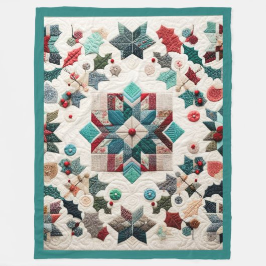 Couverture Polaire Design de Noël doré (Devant)