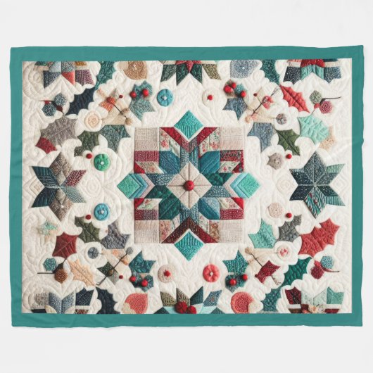 Couverture Polaire Design de Noël doré (Devant (Horizontal))