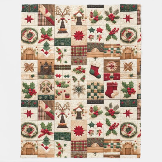 Couverture Polaire Design de Noël doré (Devant)