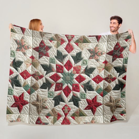 Couverture Polaire Design de Noël doré (En situation)