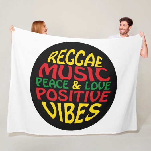 Couverture Polaire Design de reggae avec des paroles et des citations (En situation)