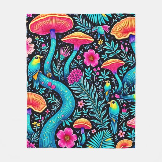 Couverture Polaire Design de rêve fantaisiste enchanté de forêt (Devant)