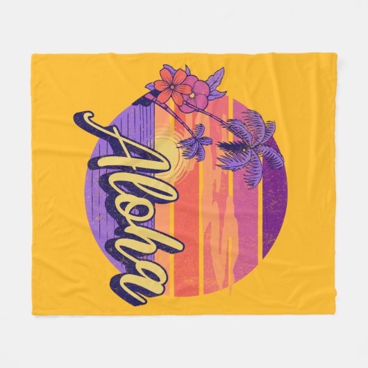 Couverture Polaire Design de texte de style rétro "Aloha" (Devant (Horizontal))