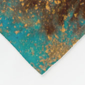 Couverture Polaire Design de texture dorée marbré. Bleu et marbre dor (Coin)