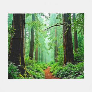 Couverture Polaire Design de tranquillité de la forêt de Redwood