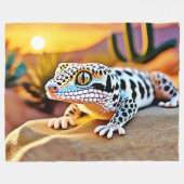 Couverture Polaire Design du désert de Leopard Gecko (Devant (Horizontal))