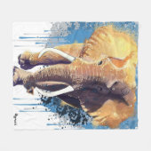Couverture Polaire Design éléphant africain | Animal sauvage (Devant (Horizontal))