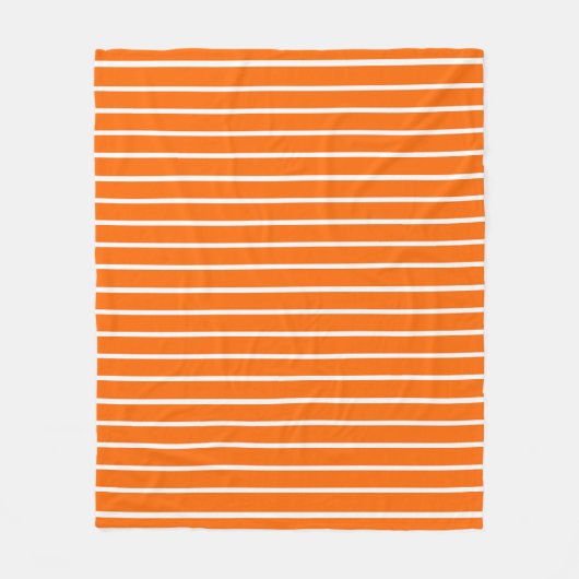 Couverture Polaire Design en bandes orange et blanc (Devant)