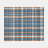 Couverture Polaire Design en plaid bleu, crème et orange (Devant (Horizontal))