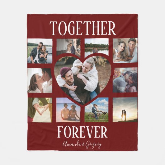 Couverture Polaire Design Ensemble pour toujours | Collage de photos  (Devant)