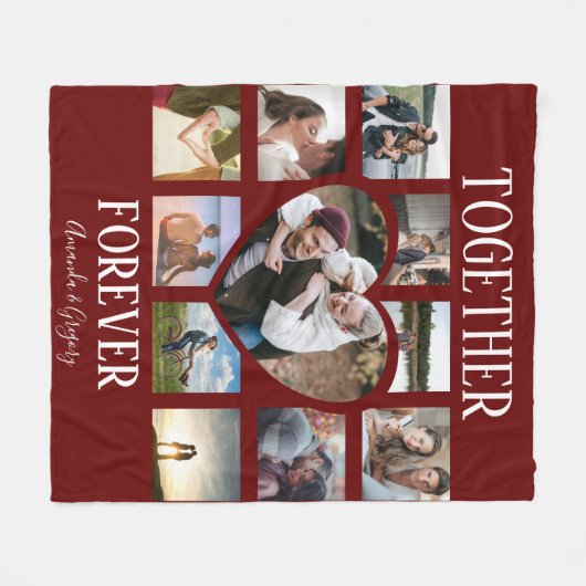 Couverture Polaire Design Ensemble pour toujours | Collage de photos  (Devant (Horizontal))