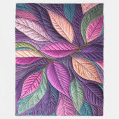 Couverture Polaire Design Feuille bleu pourpre courbé (Devant)