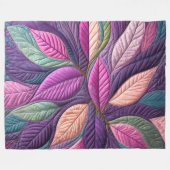 Couverture Polaire Design Feuille bleu pourpre courbé (Devant (Horizontal))