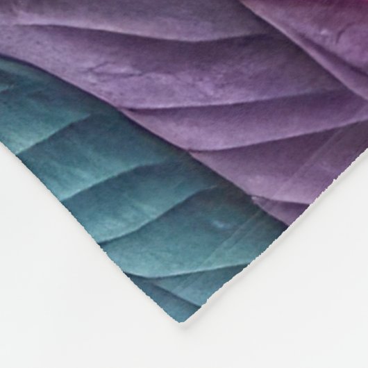 Couverture Polaire Design Feuille bleu pourpre courbé (Coin)