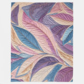 Couverture Polaire Design Feuille bleu pourpre courbé (Devant)