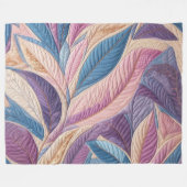 Couverture Polaire Design Feuille bleu pourpre courbé (Devant (Horizontal))