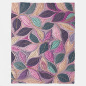 Couverture Polaire Design Feuille bleu pourpre courbé (Devant)