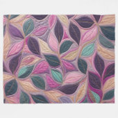 Couverture Polaire Design Feuille bleu pourpre courbé (Devant (Horizontal))