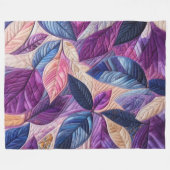 Couverture Polaire Design Feuille bleu violet courbé (Devant (Horizontal))