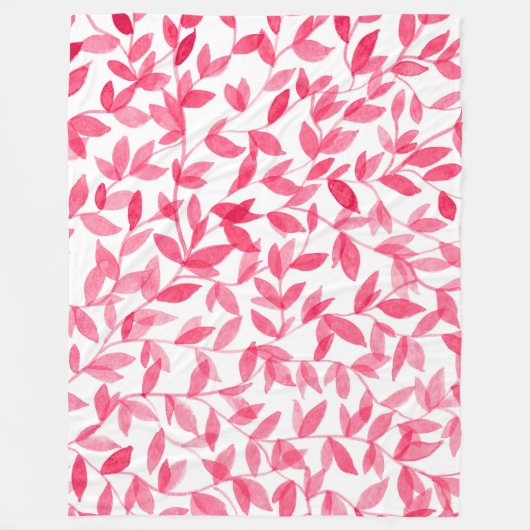 Couverture Polaire Design feuille d'aquarelle rouge (Devant)
