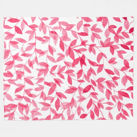 Couverture Polaire Design feuille d'aquarelle rouge (Devant (Horizontal))